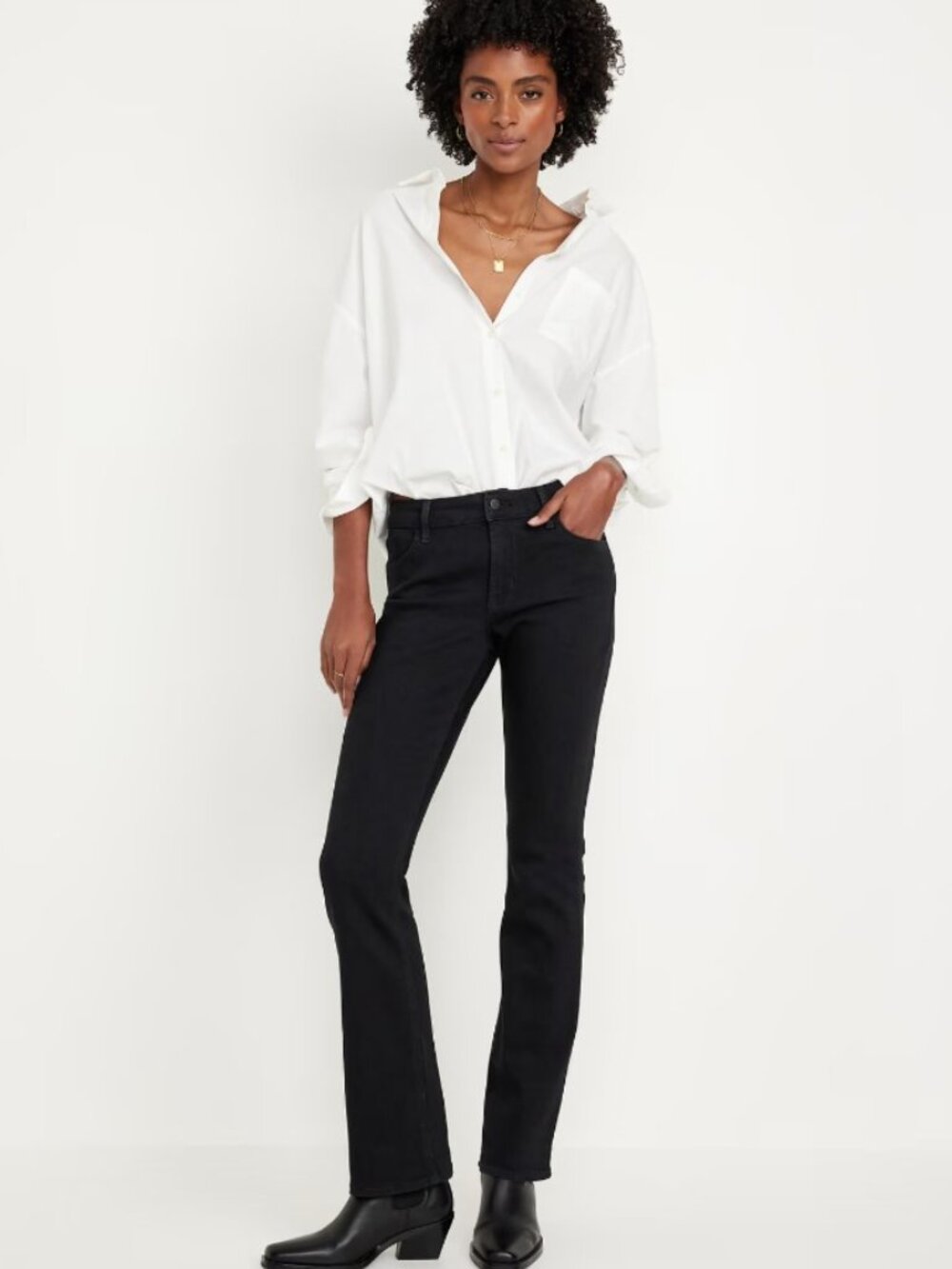 Old Navy Mid-rise Wow Bootcut Size 4 Black Jeans Stretch Flare